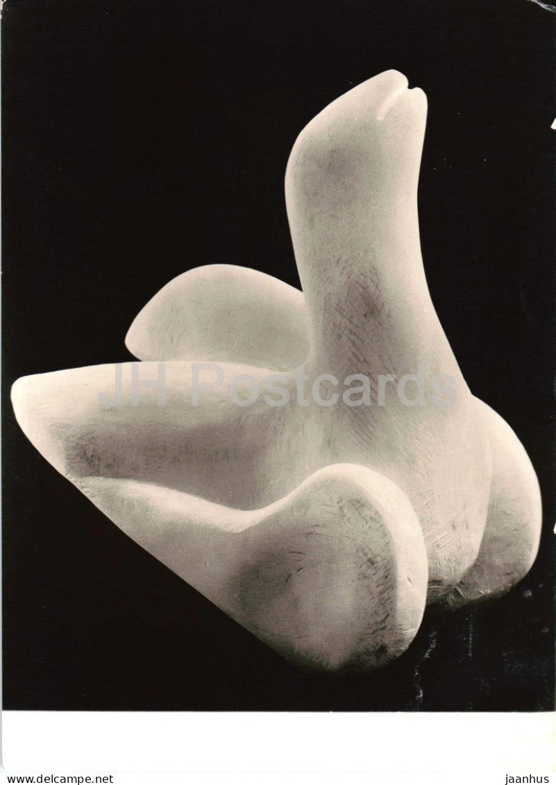 sculpture by Paul Dierkes - Bird - Vogel - alabaster - German art - Die Meister Nr. 911 - Germany - unused - JH Postcards