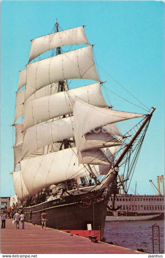 The Star of India - sailing ship - maritime - harbor - port - USA - unused - JH Postcards