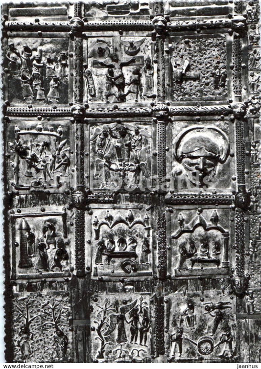 Verona - Basilica di S. Zeno - Portale in bronzo - Bronze portal - 454 - old postcard - Italy - unused - JH Postcards