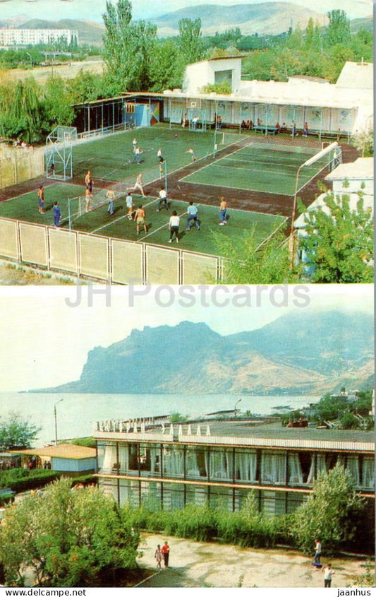 Koktebel - Planerskoye - sports ground of the camp site Primorye - volleyball - Crimea - 1980 - Ukraine USSR - unused - JH Postcards