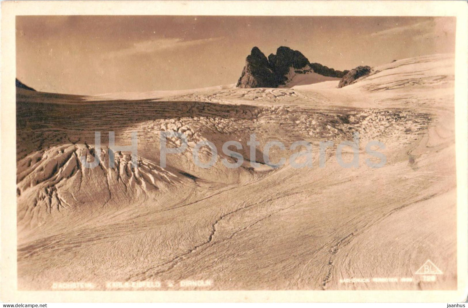 Dachstein Dirndln Karlseisfeld - glacier - mountains - old postcard - 1924 - Austria - used - JH Postcards