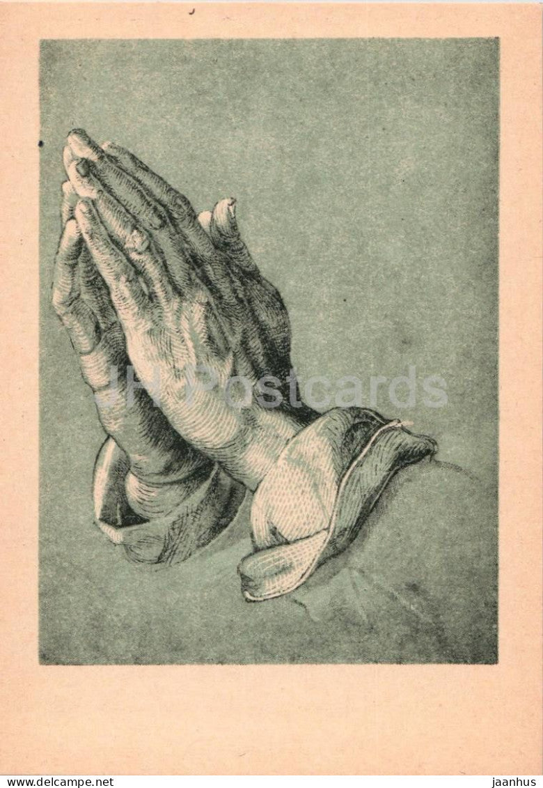 Albrecht Durer - Betende Hande - Praying Hands - drawing - German art - art postcard - old postcard - Germany - unused - JH Postcards