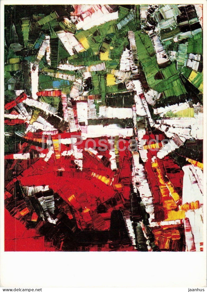 painting by Jean-Paul Riopelle - Recontre - Encounter - abstract art - Canadian art - 6611 - Germany - unused - JH Postcards