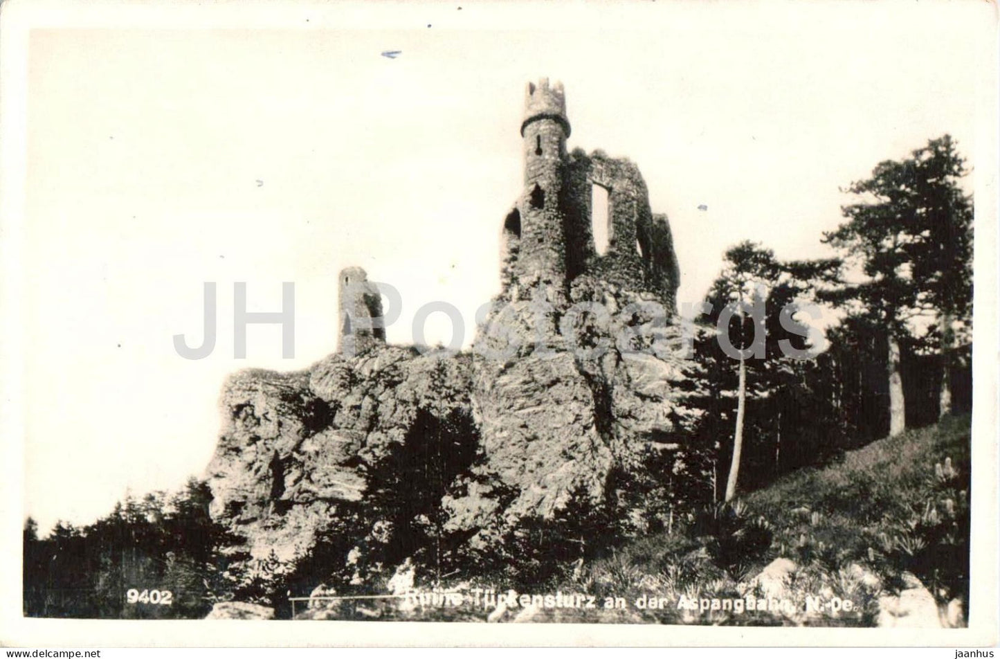 Ruine Turkensturz an der Aspangbahn - castle ruins - No. 9402 - old postcard - 1930 - Austria - used - JH Postcards