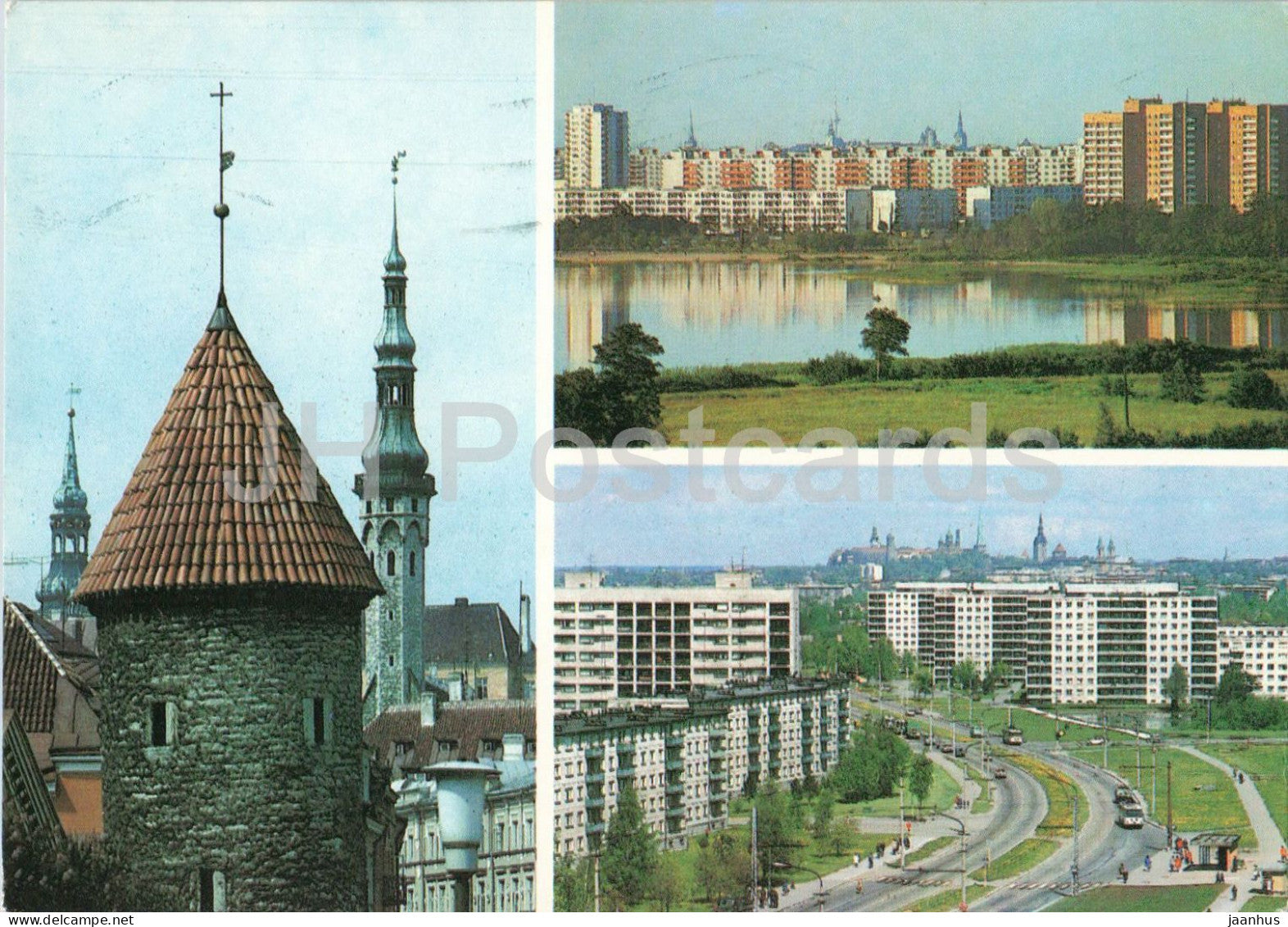 Tallinn - city view - old town - residential district - multiview - postal stationery - 1984 - Estonia - USSR - used - JH Postcards