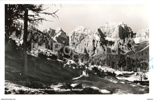 Blick vom Alpengasthaus Frohneben gegen die Kalkkogel - Alps - mountains - 1745 - old postcard - 1953 - Austria - used - JH Postcards
