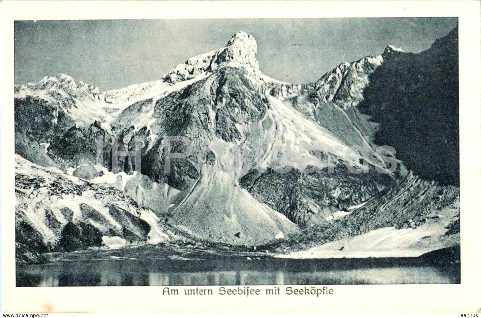 Am untern Seebisee mit Seekopfle - Alps - lake - mountain view - old postcard - No. 5089 - Austria - used - JH Postcards