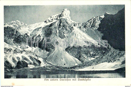 Am untern Seebisee mit Seekopfle - Alps - lake - mountain view - old postcard - No. 5089 - Austria - used - JH Postcards