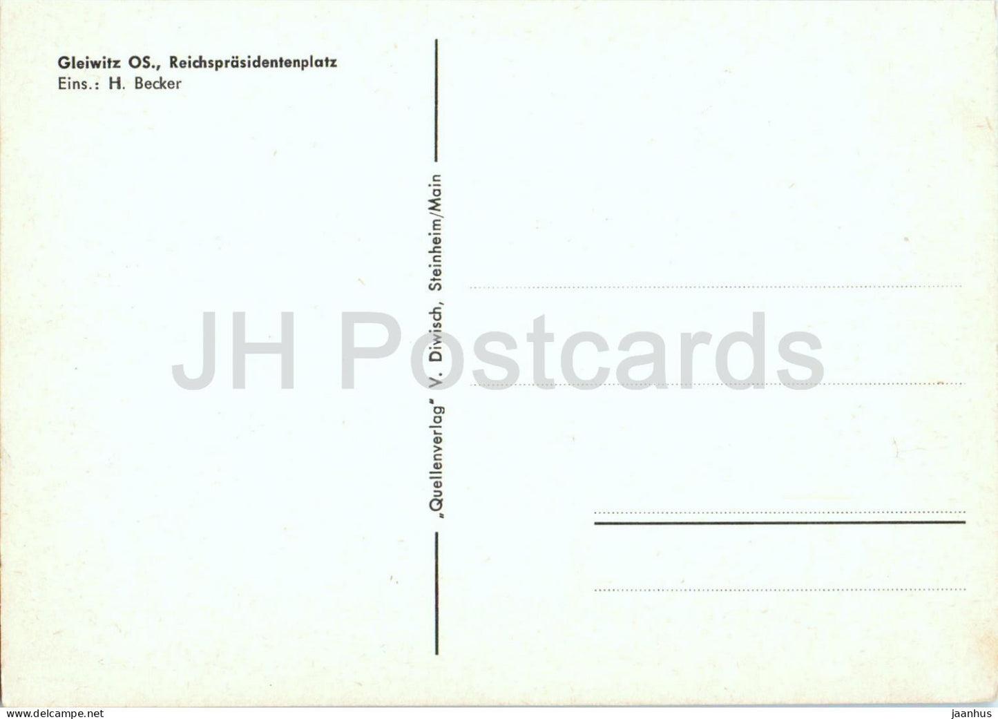 Gleiwitz OS - Reichsprasidentenplatz - Gliwice - Schlesien - Silesia - old postcard - Poland - unused