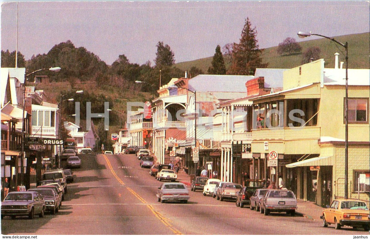 Sutter Creek - historic town - street - gold country - car - USA - unused - JH Postcards