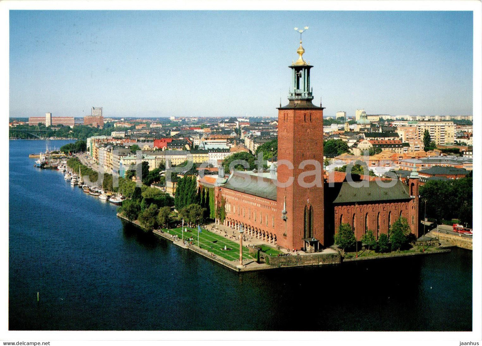 Stockholm - Hogt over Stadshuset och Kungsholmen - Above the City Hall - 5 - 2004 - Sweden - used - JH Postcards