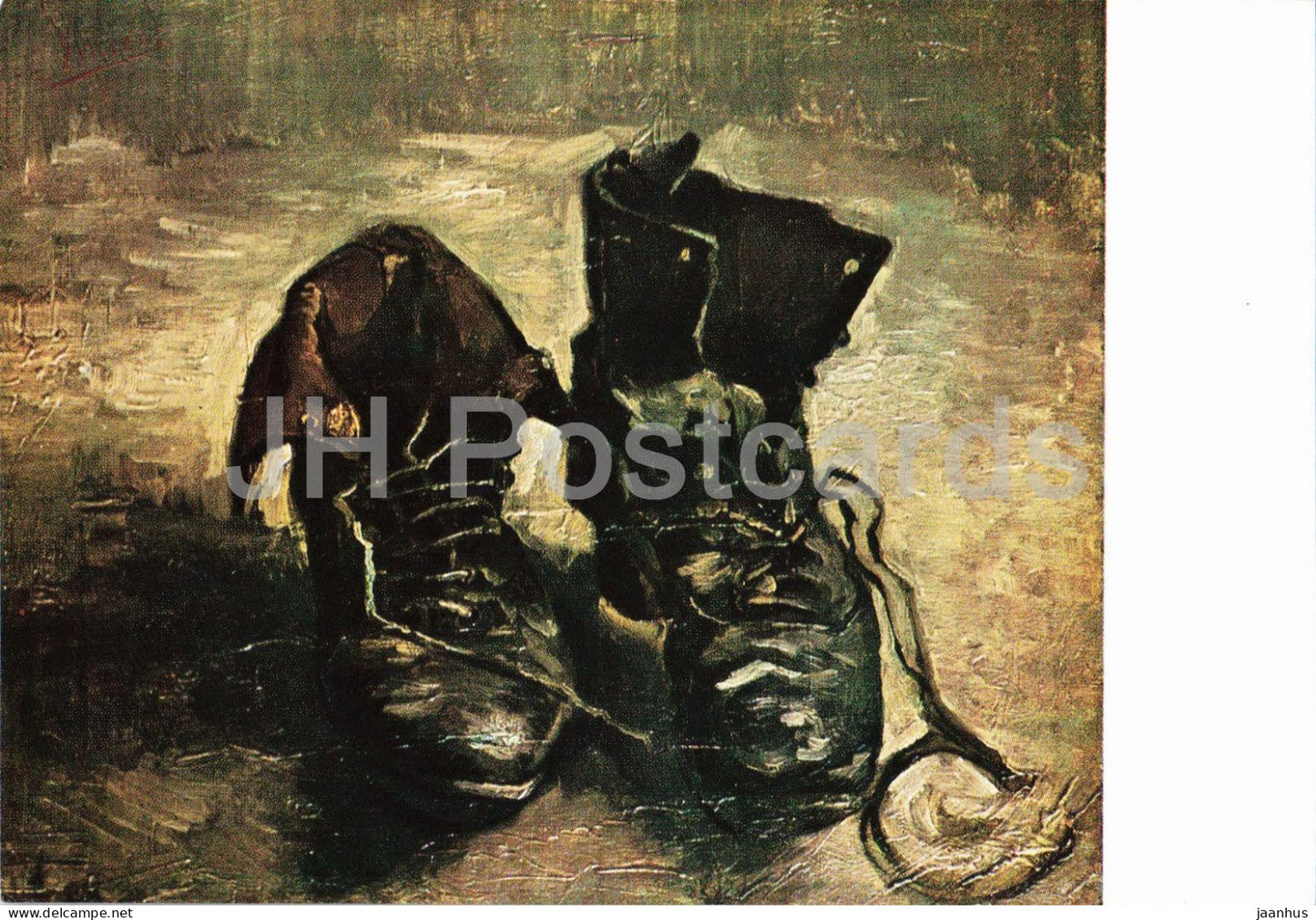 painting by Vincent van Gogh - The Boots - Schuhe mit Schnursenkeln - Dutch art - Netherlands - unused - JH Postcards