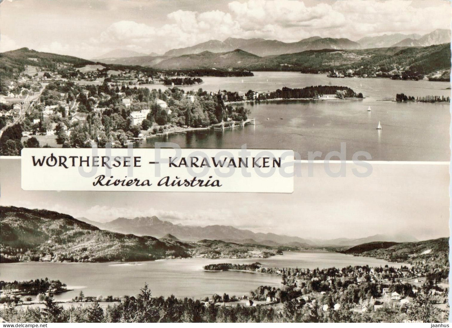 Worthersee - Karawanken - Riviera Austria - lake - panorama - multiview - old postcard - Austria - unused - JH Postcards