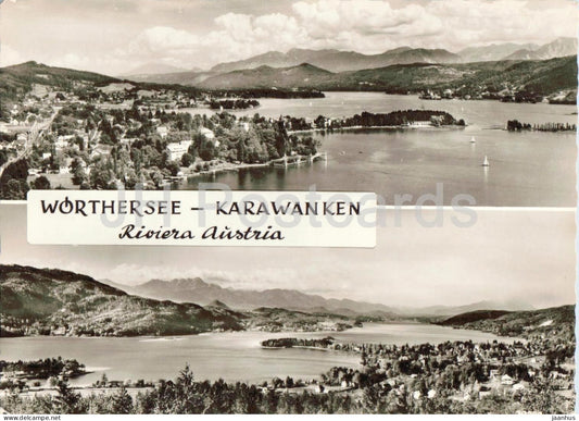 Worthersee - Karawanken - Riviera Austria - lake - panorama - multiview - old postcard - Austria - unused - JH Postcards