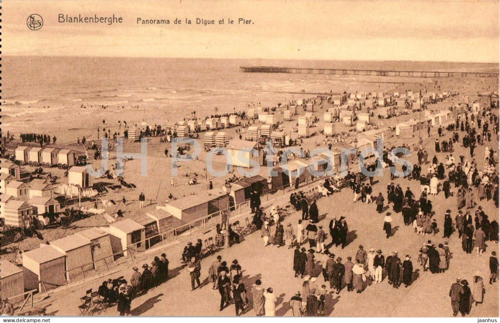 Blankenberghe - Blankenberge - Panorama de la Digue et le Pier - beach - old postcard - Belgium - unused - JH Postcards