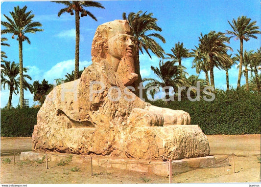 Giza - The Sphinx of Sakkara - sphinx - palm trees - ancient world - Egypt - used - JH Postcards
