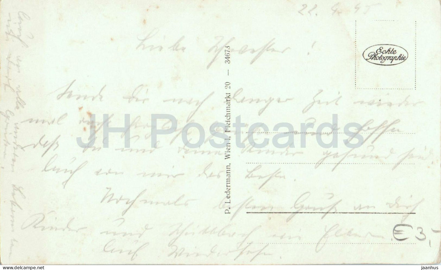 Gipfelkapelle am Sonnwendstein 1570 m gegen Schneeberg 2075 m - N° 34673 - carte postale ancienne - 1945 - Autriche - utilisé 