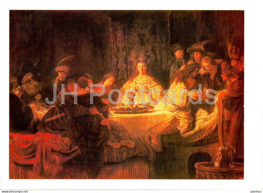 painting by Rembrandt - Samson telling riddles at a wedding - Dutch art - 1987 - Russia USSR - unused - JH Postcards