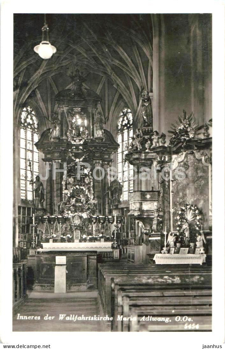 Inneres der Wallfahrtskirche Maria Adlwang - church - interior - No. 5454 - old postcard - 1937 - Austria - used - JH Postcards