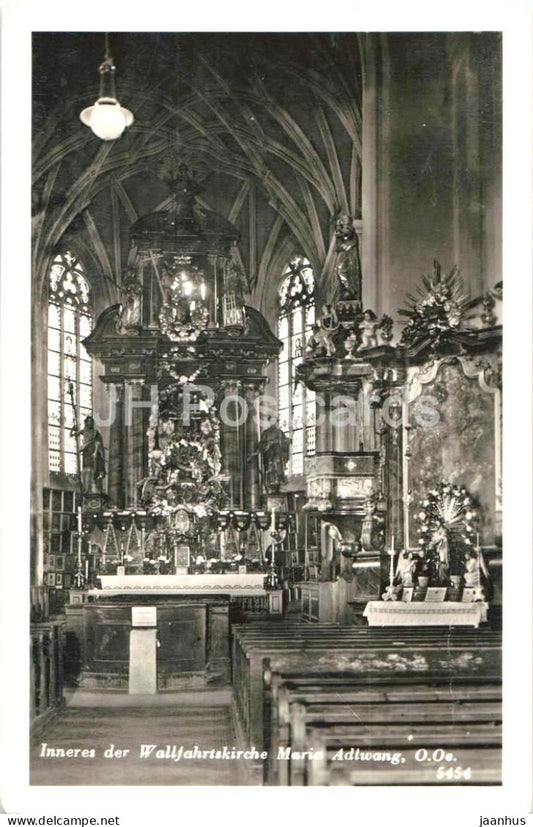 Inneres der Wallfahrtskirche Maria Adlwang - church - interior - No. 5454 - old postcard - 1937 - Austria - used - JH Postcards