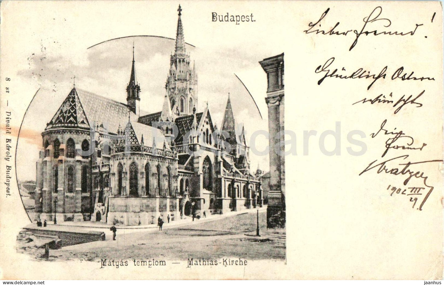 Budapest Matyas templom - Mathias Kirche - Matthias Church - 8 - old postcard - 1902 - Hungary - used - JH Postcards