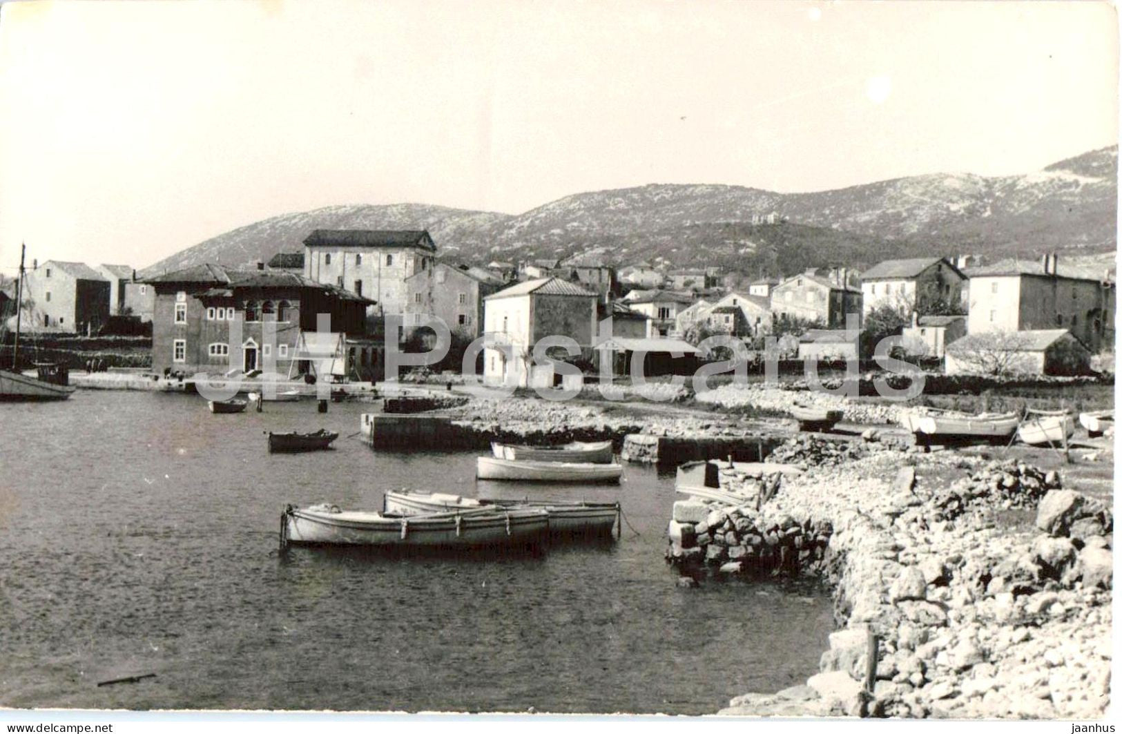 Nerezine - boat - photo - old postcard - 1959 - Croatia Yugoslavia - used - JH Postcards