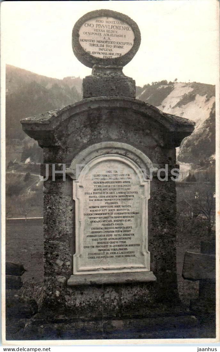 An der Brennerstrasse - Papstl - monument - mountain landscape - photo - old postcard - 1916 - Austria - unused - JH Postcards