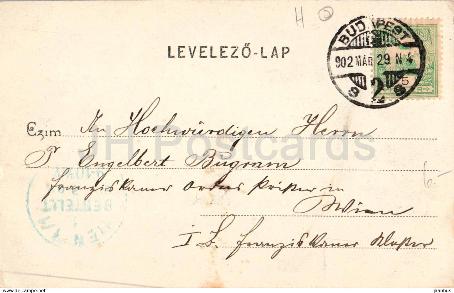 Budapest Matyas templom - Mathias Kirche - Matthias Church - 8 - alte Postkarte - 1902 - Ungarn - gebraucht