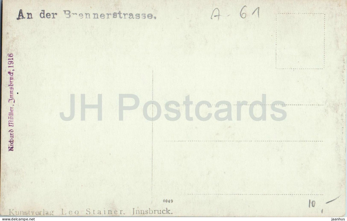 An der Brennerstrasse - Papstl - monument - paysage de montagne - photo - carte postale ancienne - 1916 - Autriche - non utilisée 