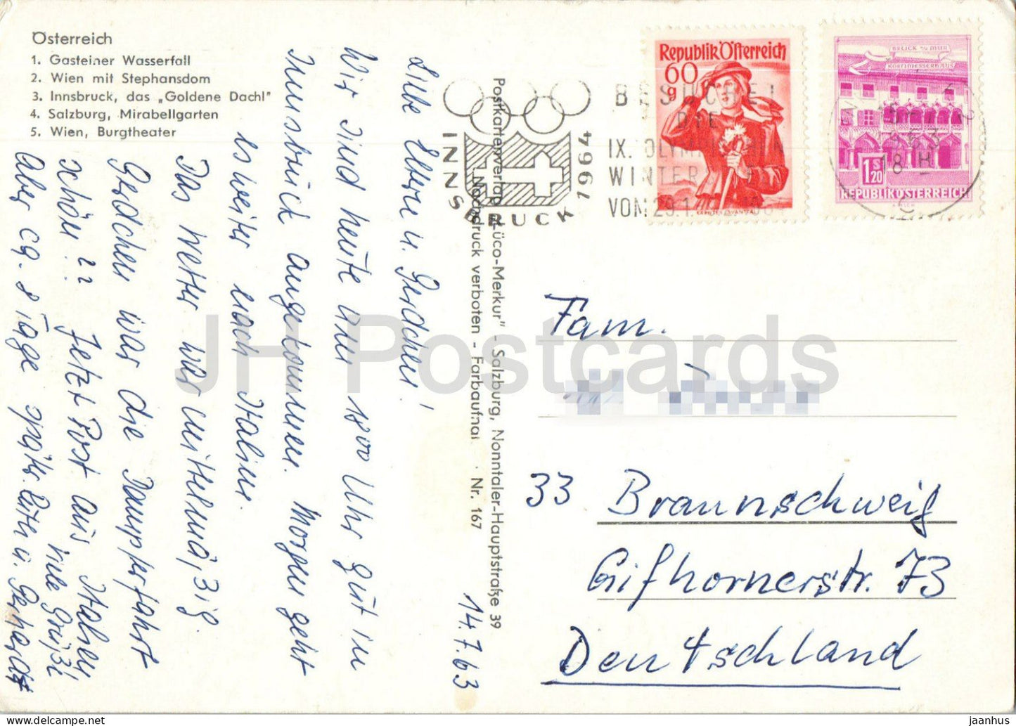 Österreich - Karte - Stadtansichten - Sehenswürdigkeiten - Multiview - 167 - 1963 - Österreich - gebraucht 