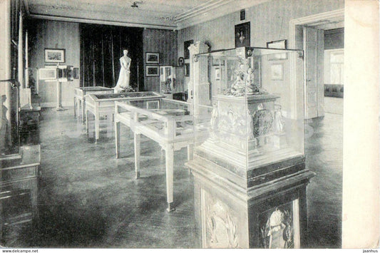 Budapest Museum hall in Queen Elisabeth Memorial Museum - interior exhibition hall old postcard - 610 - Hungary - unused - JH Postcards
