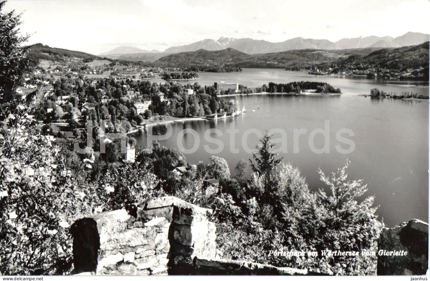 Portschach am Worthersee von der Gloriette - lake - town - mountains - Alps - 770 - 1962 - Austria - used - JH Postcards