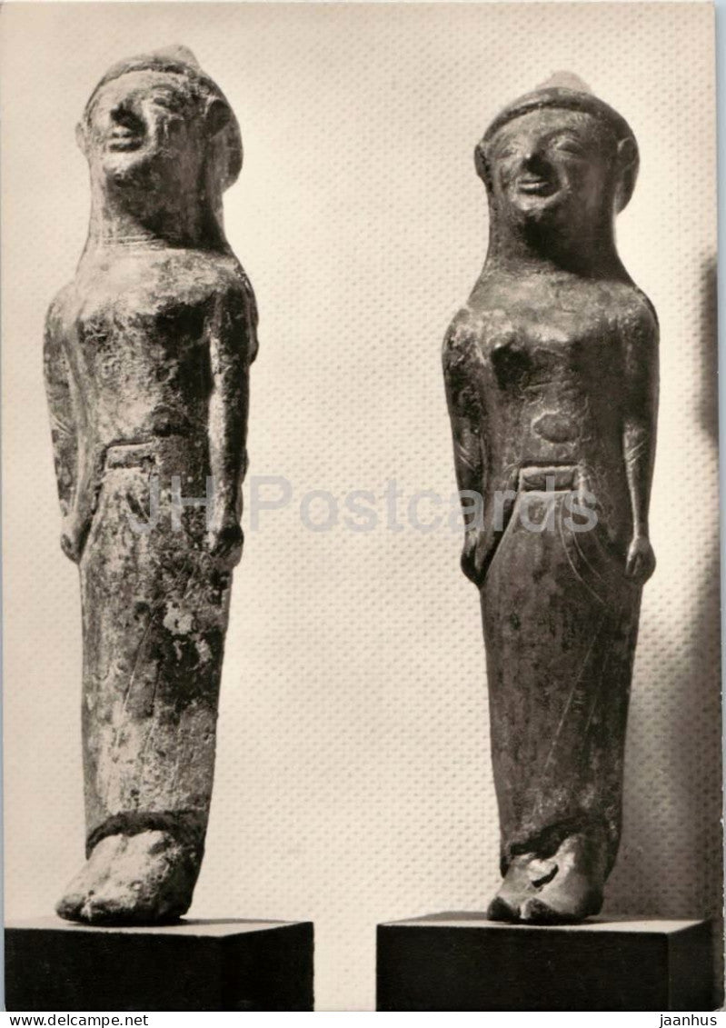 Etruscan sculpture - Two Women with Tutulus - Zwei Frauen mit Tutulus - Die Meister Nr. 3219 - Germany - unused - JH Postcards