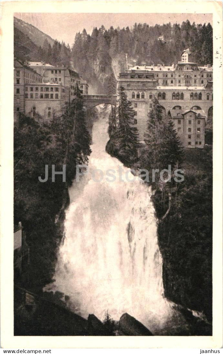 Bad Gastein - Wasserfall - waterfall - mountain spa - 64 - old postcard - 1927 - Austria - used - JH Postcards