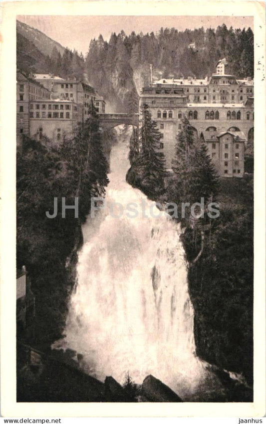 Bad Gastein - Wasserfall - waterfall - mountain spa - 64 - old postcard - 1927 - Austria - used - JH Postcards