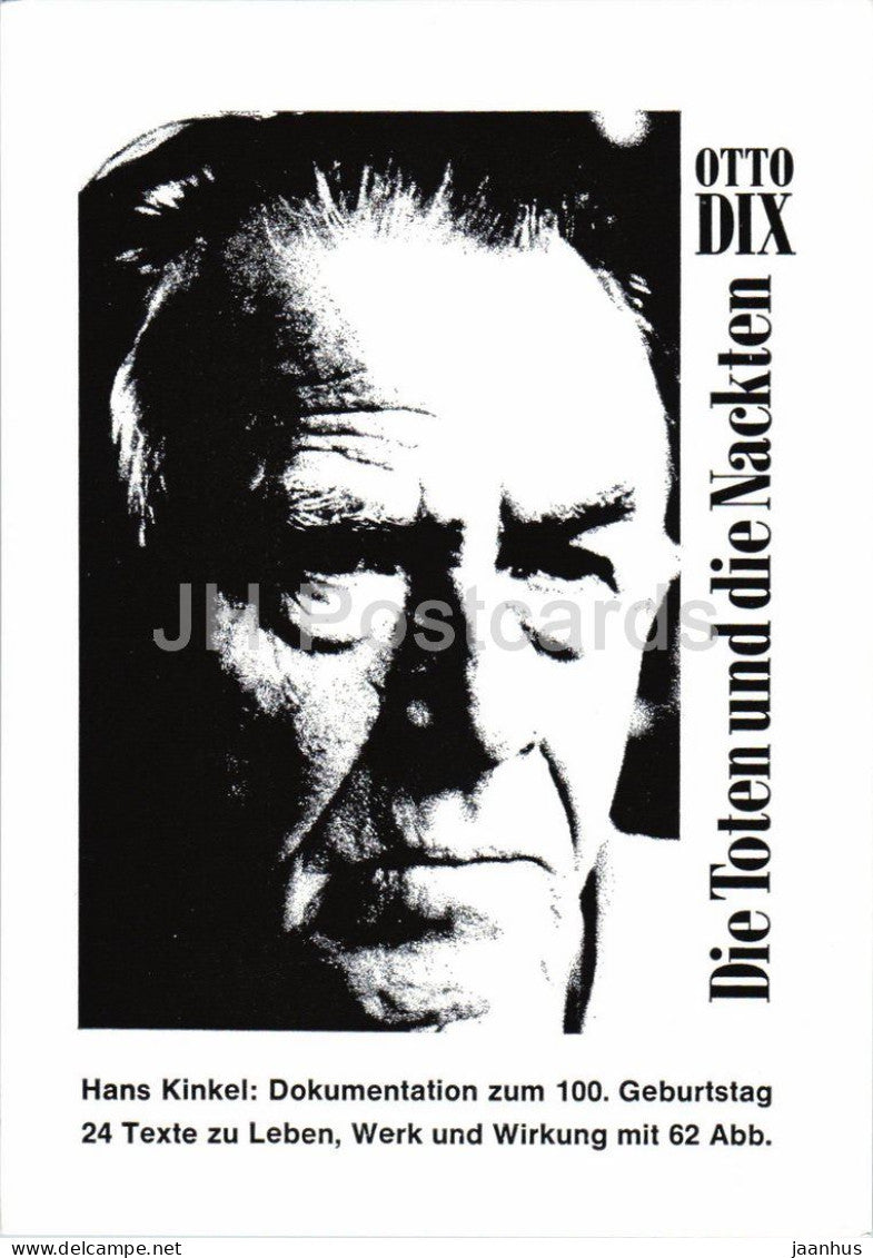 photograph of Otto Dix - book order card - Galerie Nierendorf Berlin - Bestellkarte - 1991 - Germany - unused - JH Postcards