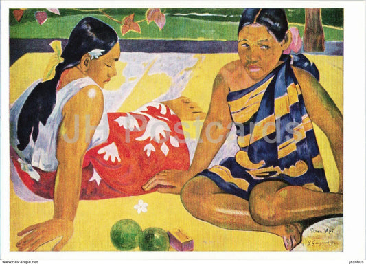 painting by Paul Gauguin - Two Women of Tahiti - Zwei Frauen von Tahiti - French art - 1971 - Germany DDR - unused - JH Postcards