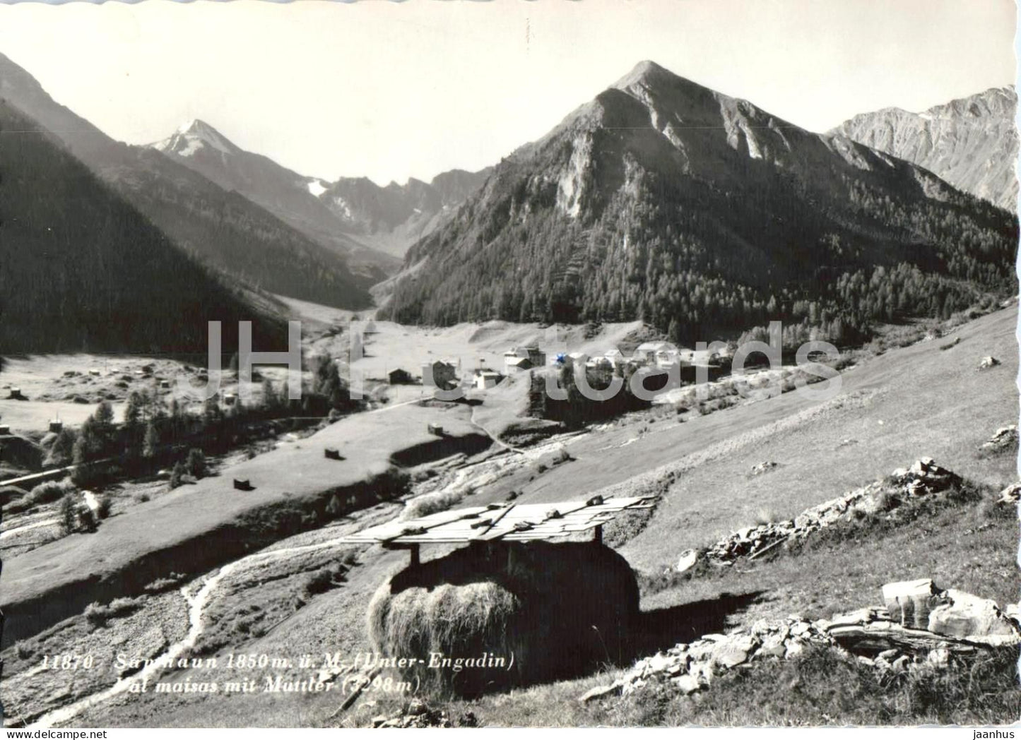 Samnaun - Unter Engadin mit Muttler 3298 m - val Maisas - village - mountains - 11870 - 1961 - Switzerland - used - JH Postcards