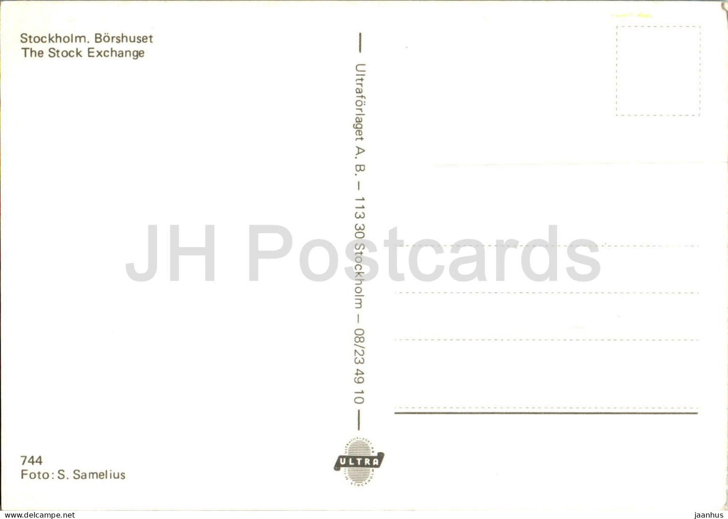 Stockholm - Borshuset - The Stock Exchange - 744 - Sweden - unused