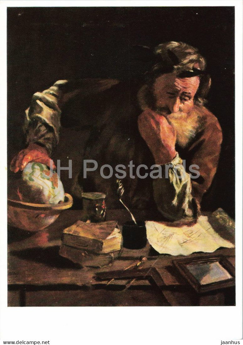 painting by Domenico Fetti - Archimedes - Italian art - 1968 - Germany DDR - unused - JH Postcards