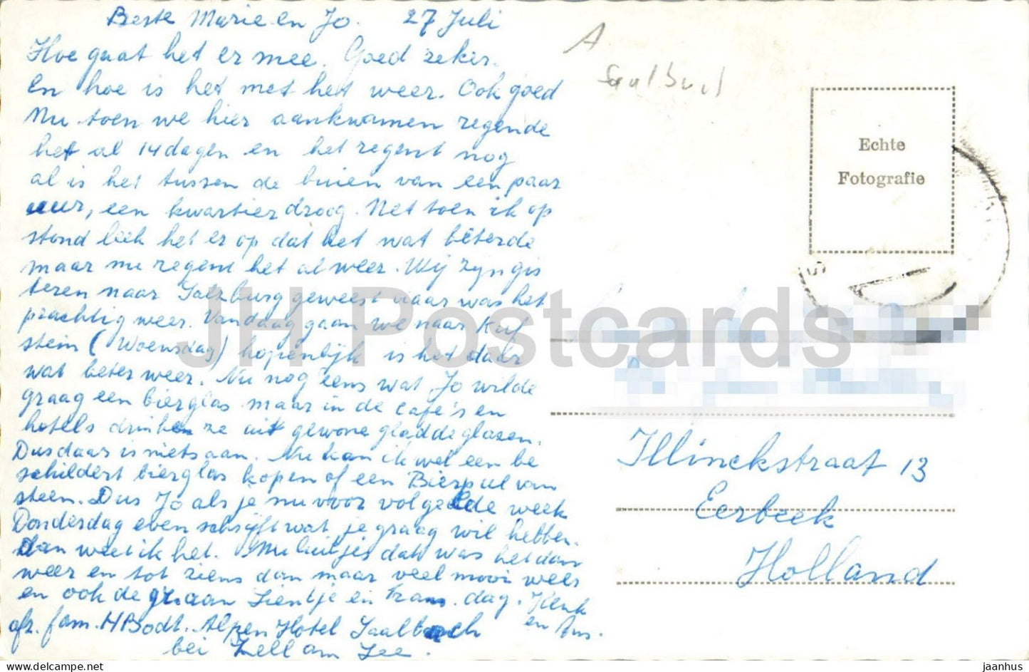 Zell am See - skilift - photo - old postcard - Austria - used