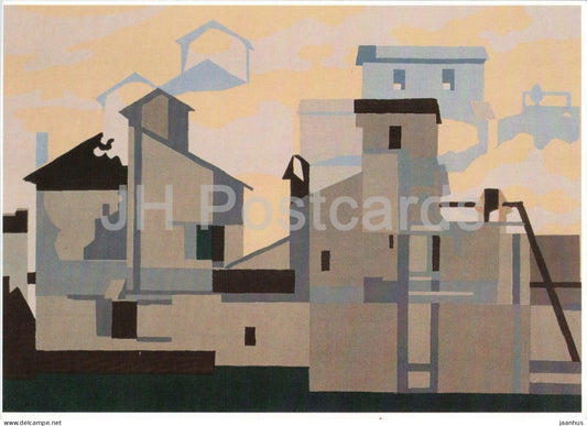 painting by Charles Sheeler - Architectural Cadence - American art - Germany - unused - JH Postcards
