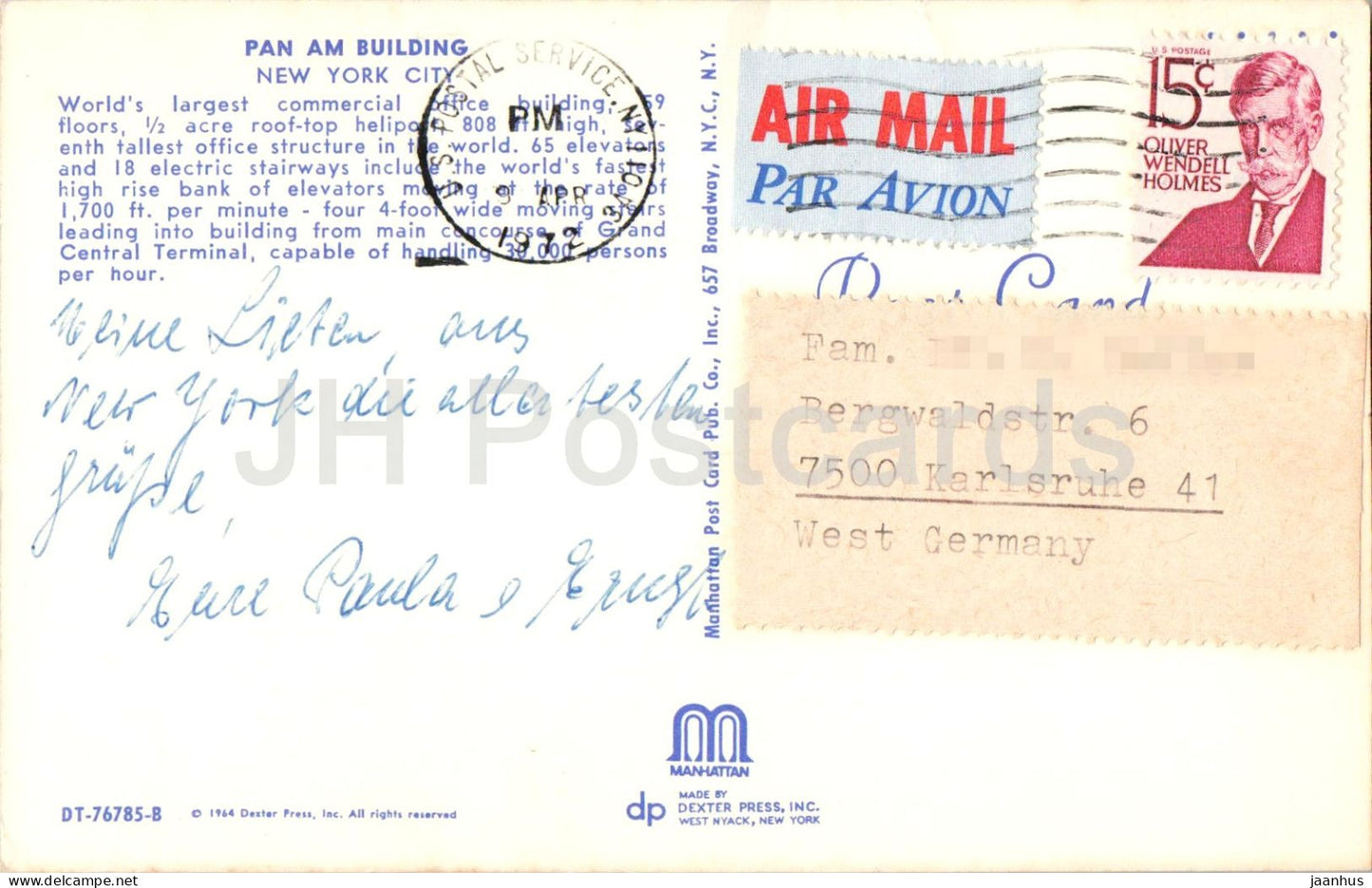 New York - Pan Am Gebäude - 1972 - USA - gebraucht