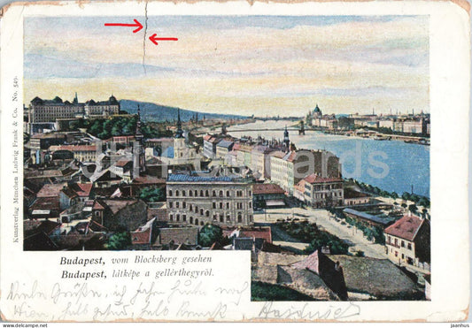Budapest vom Blocksberg gesehen - View from Blocksberg - old postcard - 1901 - Hungary - used - JH Postcards