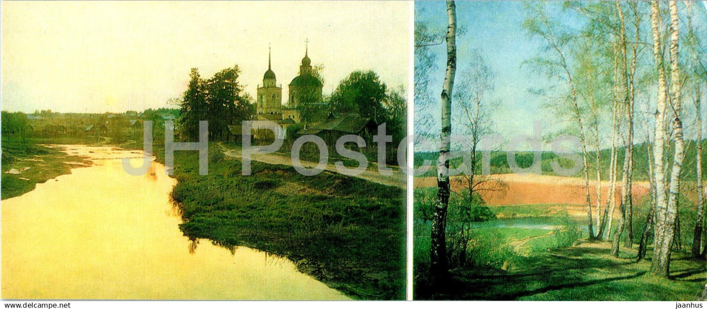 Pushkin places of the Upper Volga river - Bernovo village - church - Tyma river - 1983 - Russia USSR - unused - JH Postcards