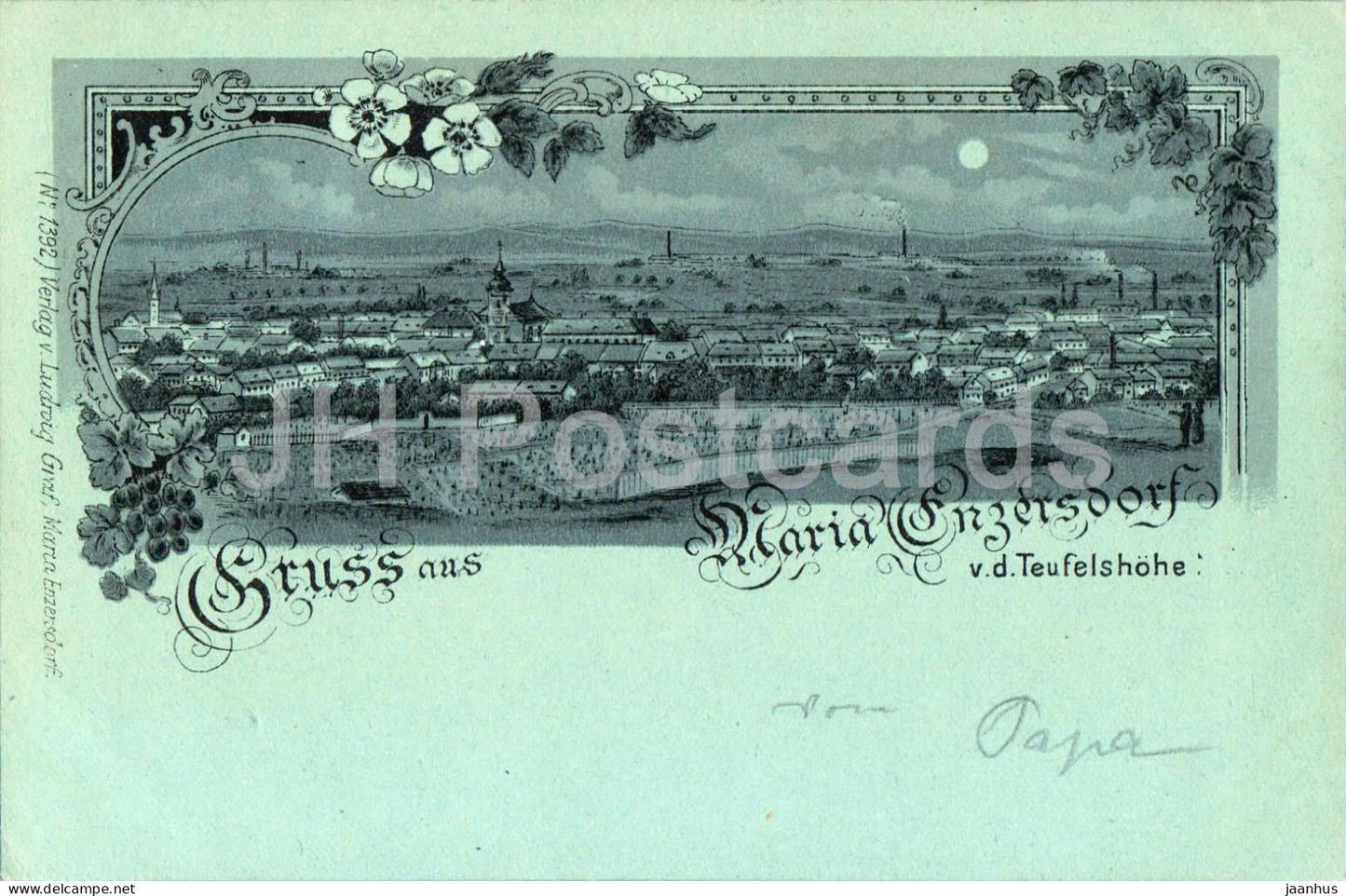 Gruss aus Maria Enzersdorf v d Teufelshohe - Litho - No. 1392 - old postcard - 1898 - Austria - used - JH Postcards