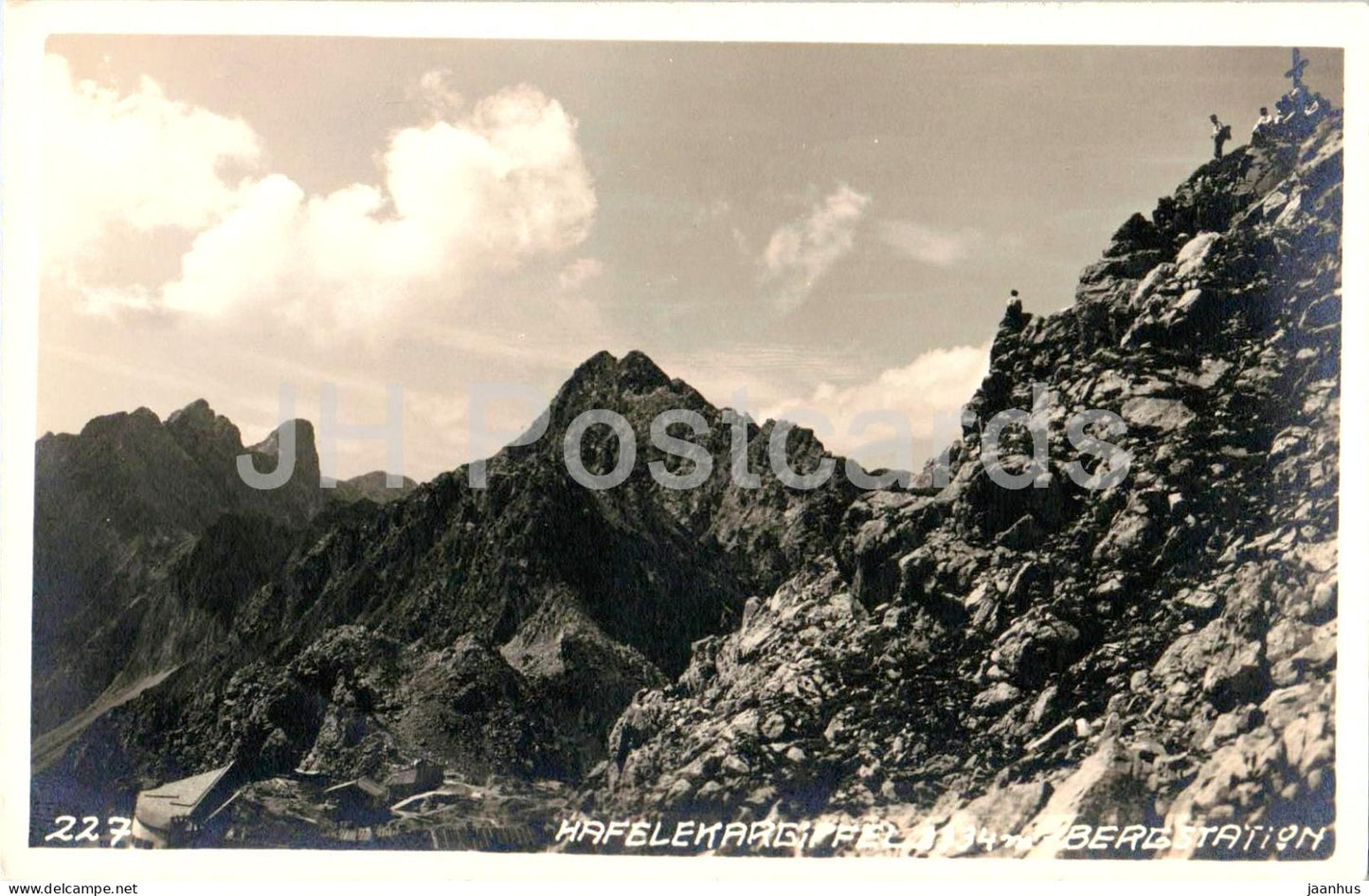 Hafelekargipfel 2344 m Bergstation - Innsbruck Alps - mountains - No. 227 - old postcard - Austria - unused - JH Postcards