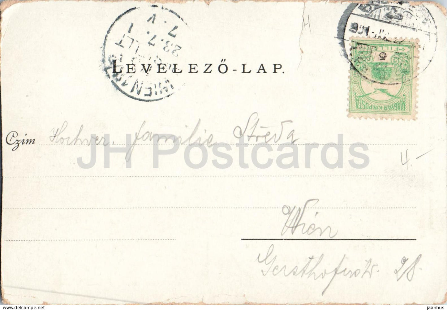 Budapest vom Blocksberg gesehen - View from Blocksberg - alte Postkarte - 1901 - Ungarn - gebraucht