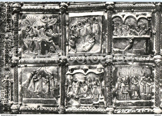 Verona - Basilica di S. Zeno - Anta sinistra - Scene del Testamento Nuovo - New Testament old postcard - Italy - unused - JH Postcards