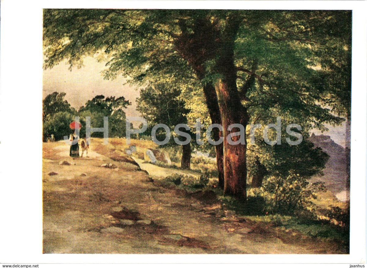 painting by M. I. Lebedev - In Gigi Park - Russian art - old - 1958 - Russia USSR - unused - JH Postcards